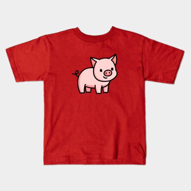 Pig Kids T-Shirt by littlemandyart